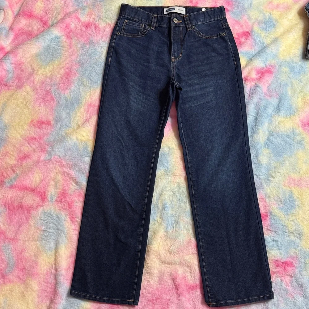 2/$10 Boys sz 14 Straight Old Bavy  Dark Blue Jeans